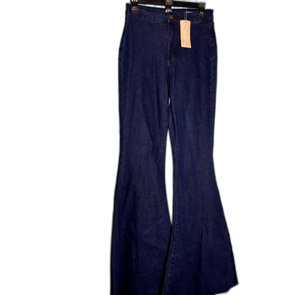 Shein NWT SHEIN SXY High Waist Raw Hem Flare Leg Jeans 28 - Picture 2 of 8